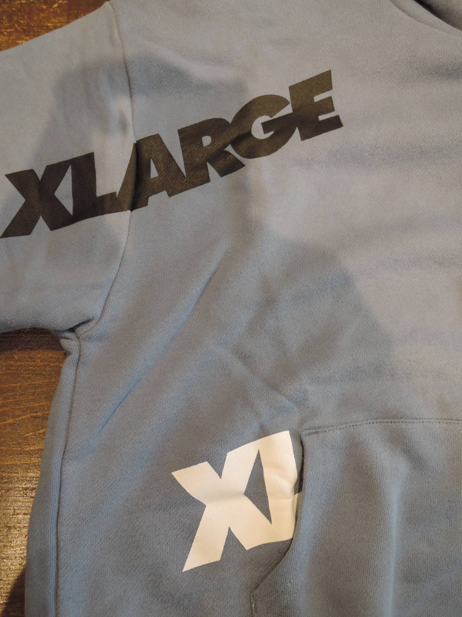 X-LARGE エクストララージ XLARGE Kids 裏毛 ランダム OGゴリラロゴ プリントパーカー ブルー 140センチ 最新 人気商品_画像3