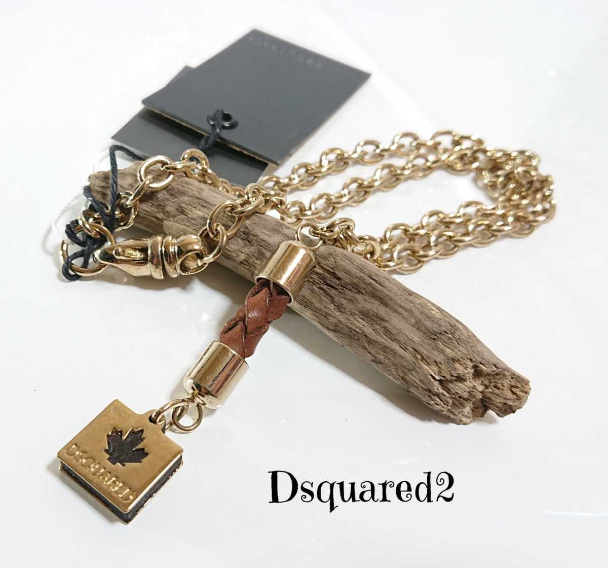 DSQUARED2 ディースクエアード ネックレス ゴールド レザー イタリア製