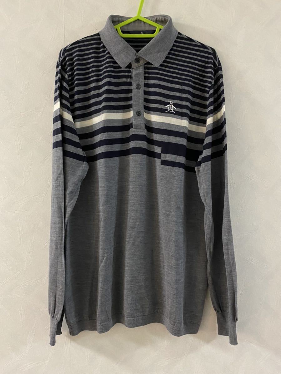 Munsingwear ウールニットポロシャツ サイズL メンズ ウール100% マンシングウェア ゴルフ 防寒