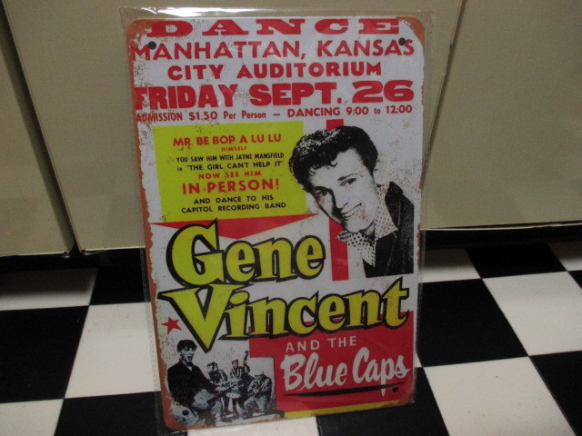 希少レア 3枚セット AMERICAN GRAFFITI×GENE VINCENT＆THE BLUE CAPS×MELS DRIVE IN メタルプレート ブリキ看板 1950’S ROCKABILLY _画像3