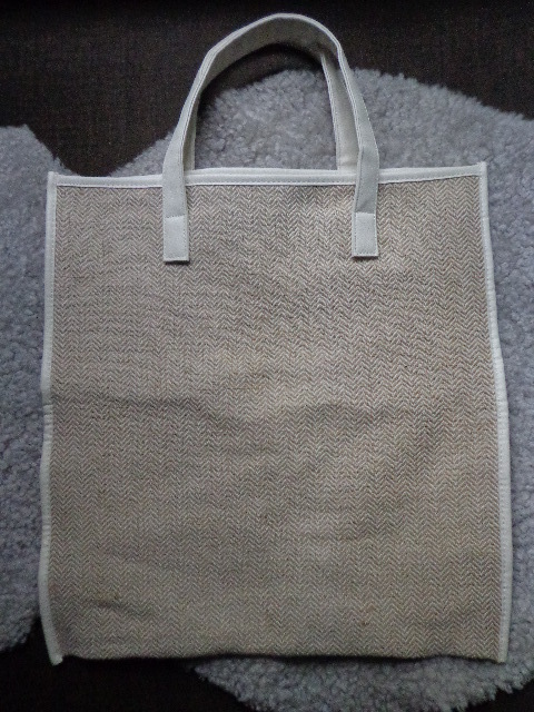 未使用 素敵！ Le Talon ルタロン オリジナル ジュートバッグ Jute Bag トートバッグ ヘリンボーン White 非売品 ノベルティ_画像1