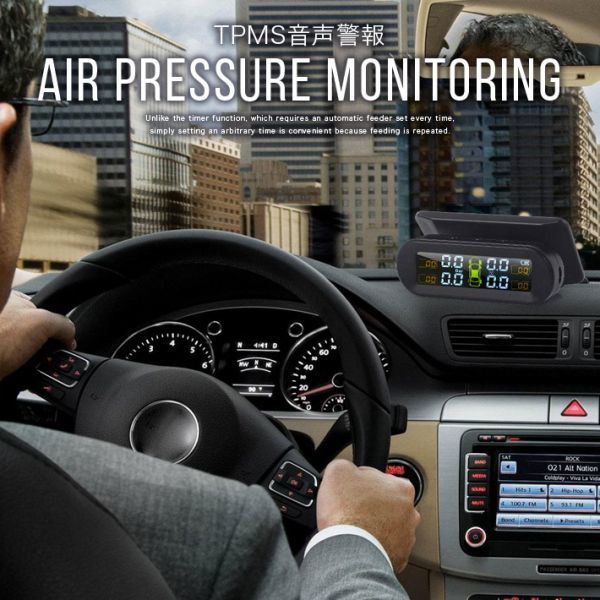 最新版 TPMS音声警報 タイヤ 空気圧監視 システム リアルタイム タイヤ 空気圧監視 フロントガラス＆マウントに設置　_画像2