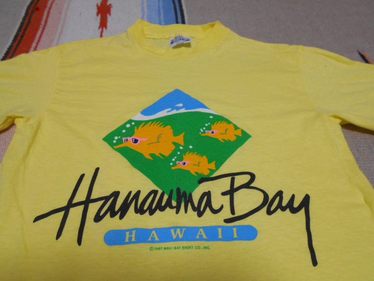 １９８７年製 HANES BEEFY HAWAII へインズ ビンテージ Tシャツ MADE IN USA VINTAGE サーフィン オールドサーフ フラダンス ハワイ 熱帯魚