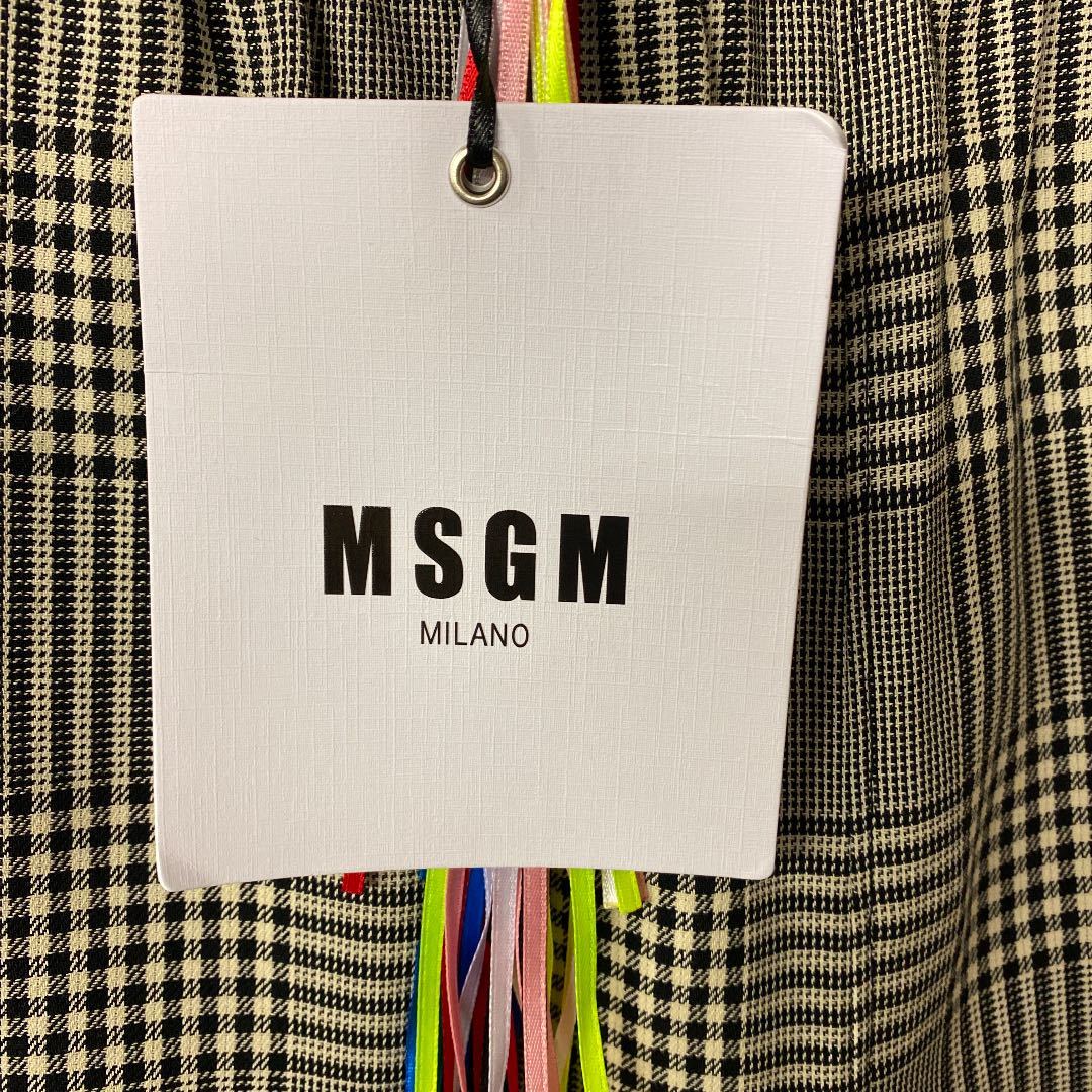 【新品】MSGM サイドライン グレンチェックパンツ 50 Lサイズ_画像3