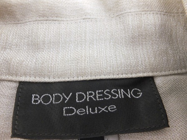 ＜レターパック発送＞BODY DRESSING Deluxe ボディドレッシング レディース リネン混 半袖ジャケット グレージュ 38_画像2