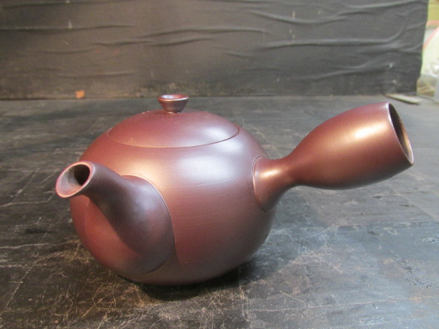 品質が 中山米楽 紙箱 煎茶道具 茶器 茶注 横手 急須 二本松萬古焼
