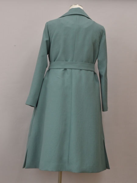  Sybilla Sybillakolason button design coat cotton inside liner attaching M size green lady's F-L6543