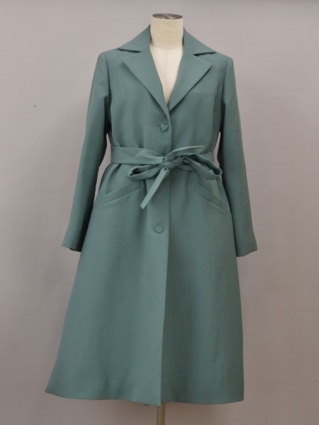  Sybilla Sybillakolason button design coat cotton inside liner attaching M size green lady's F-L6543