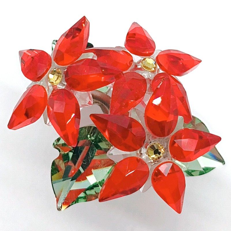 スワロフスキー ポインセチア クリスマス 置物 フラワー 花 ガラス クリスタル スワロフスキー ポインセチア クリスマス 置物 フラワー 花
