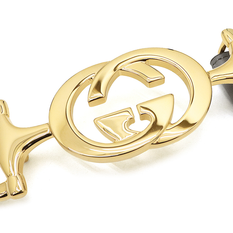 グッチ(GUCCI)インターロッキングG ホースビット バックル レザー