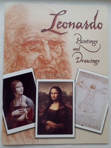 新品 レオナルド ダ 2021年製 人気商品の ヴィンチ 絵画 作品集 ポストカード Vinci Leonardo da 24枚 冊子形式 アート