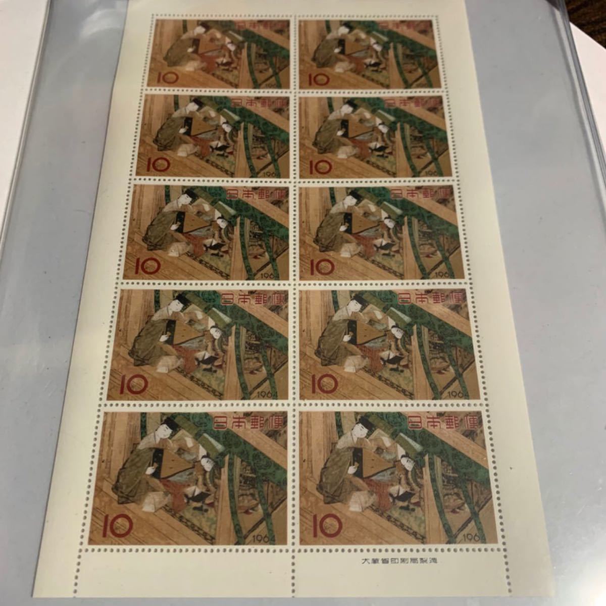 切手趣味週間　源氏物語  昭和39年  切手　日本切手　切手シート　記念切手