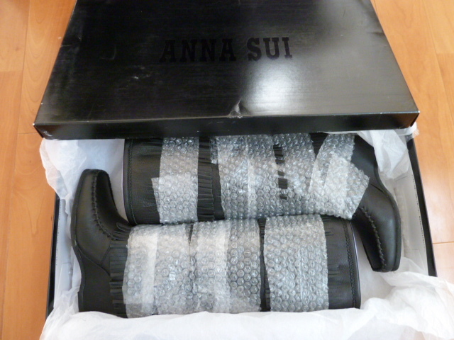 ＡＮＮＡ ＳＵＩ・アナスイ・フリンジが美しいブーツ・黒・24.5㎝