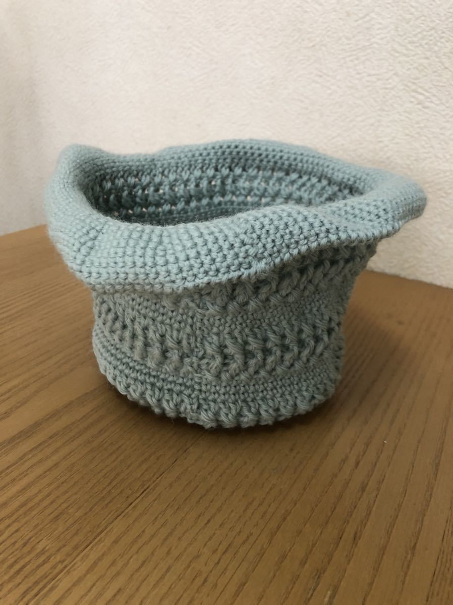  hand made baby, Kids knitted cap blue gray 