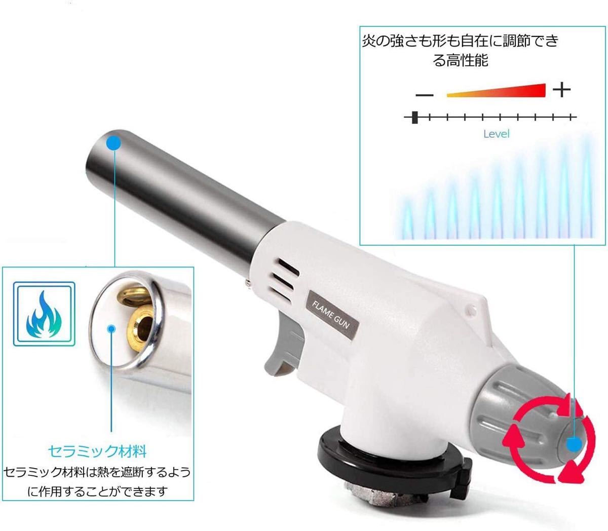 トーチバーナー ガスバーナー 火起こし キャンプ バーベキュー アウトドア 炙り