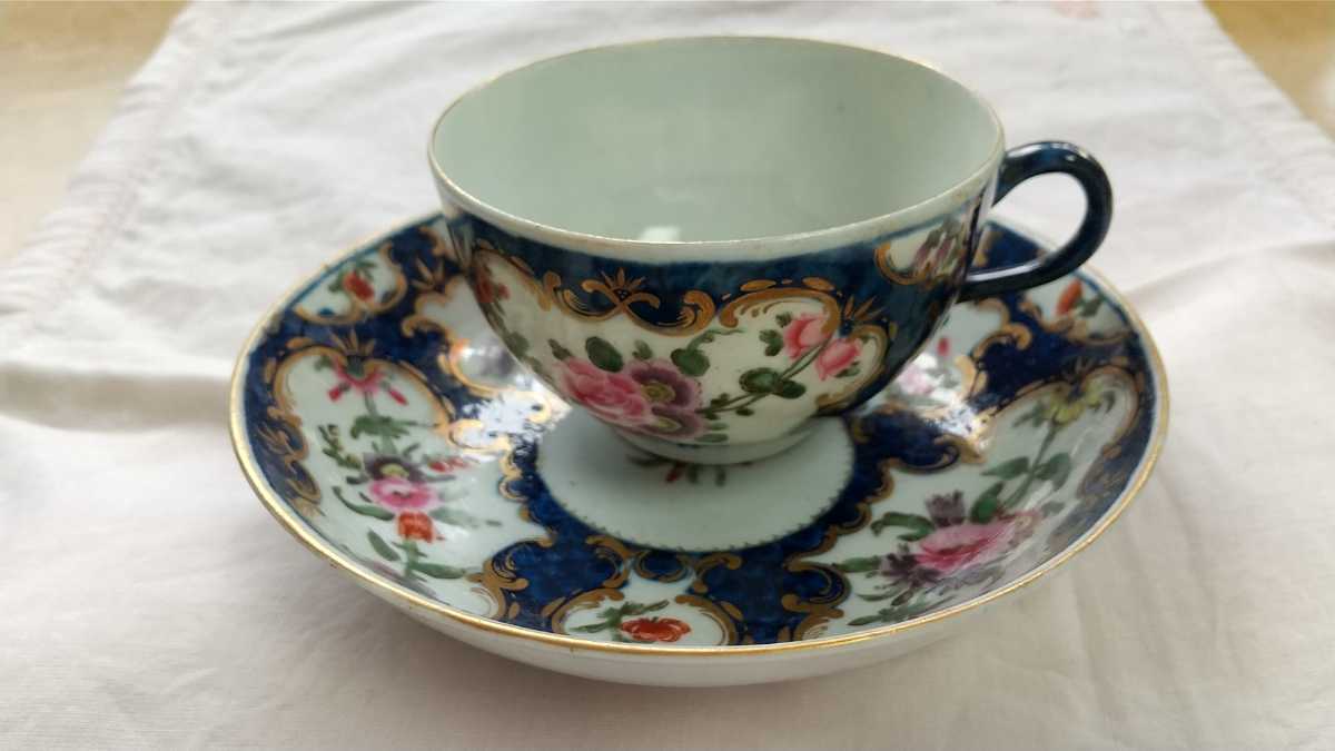 日本産】 Worcester cup&saucer(1775年頃) ロイヤルウースター