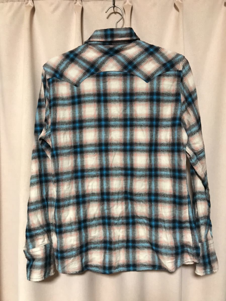 USED LEE FLANNEL WESTERN SHIRT 中古 リー ウエスタン ネルシャツ XSサイズくらい 送料無料_画像2