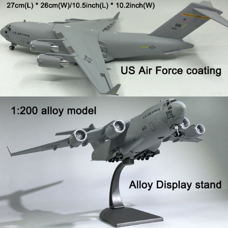 1：200 スケール軍事モデルボーイングC-17グローブマスターIII航空機モデル飛行機おもちゃコレクションお土産ギフトホームオフィス装飾_画像1