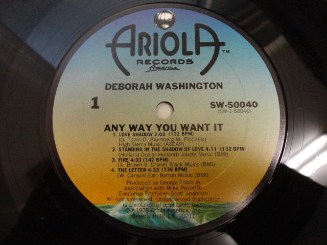 Deborah Washington - Any Way You Want It シュリンク付 オリジナル原盤 US LP ディスコ・サウンド　Supremesカバー収録　視聴_画像3