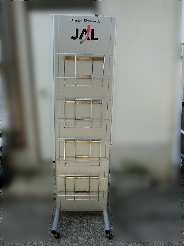  this 1 times only price cut! travel company use item JAL with casters pamphlet stand catalog stand height 182× width 50× depth 60 store office office work 