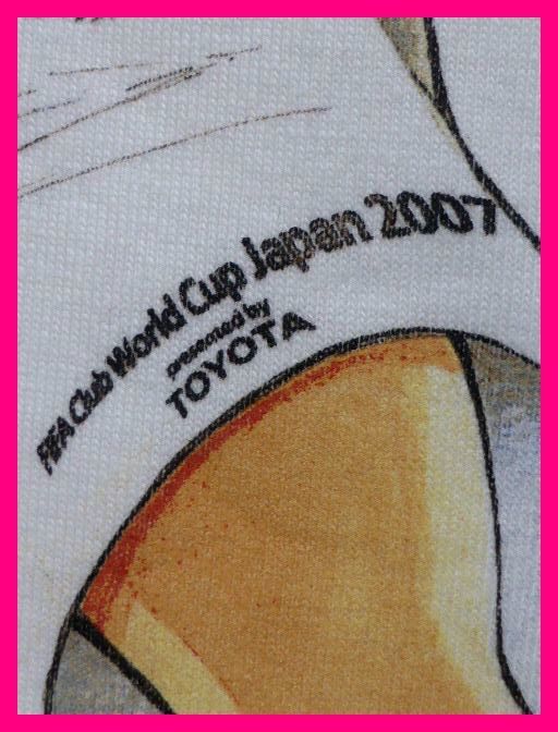 送料無料【非売品】FIFA CLUB WORLD CUP 2007　TシャツML　白　 TOYOTAトヨタ×キャプテン翼　コラボ　特別な席・チケット特典の激レア品！