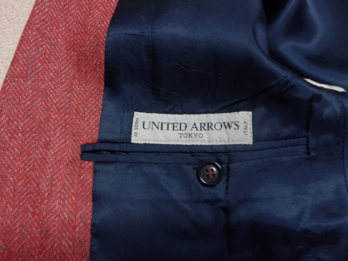 ほぼ未使用 ユナイテッドアローズ UNITEDARROWS イタリア製 ピュア ヴァージンウール ツイード テーラード ジャケット 46 直営店購入品_画像3