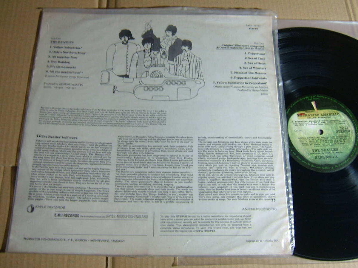 南米ウルグアイ THE BEATLES YELLOW SUBMARINE / SAPL 30501 ESTEREO ot_画像2