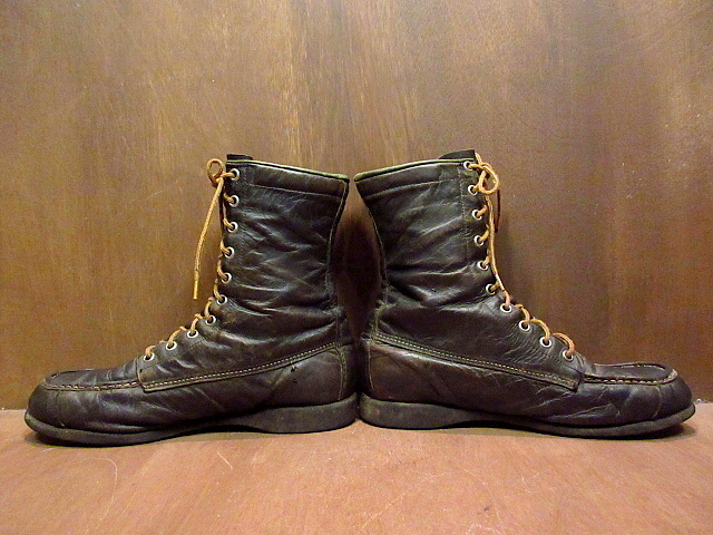  Vintage 70\'s*BROWNING race up boots approximately 24cm*201021n3-w-bt-24cm Work boots leather shoes deep green USA