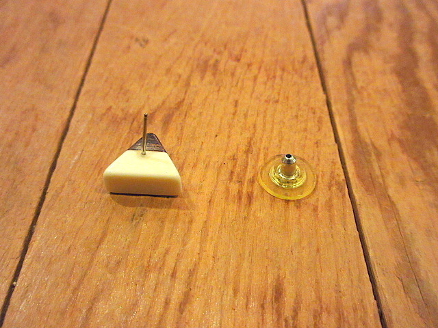  Vintage * two tone triangle earrings *201027s11-prc miscellaneous goods small articles accessory lady's for women 