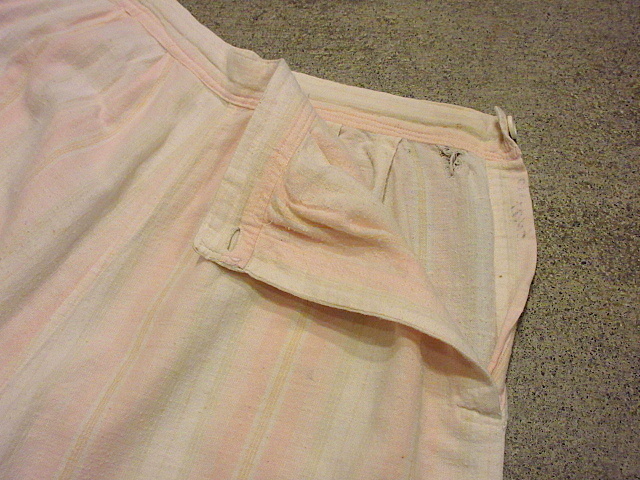  Vintage 30\'s40\'s* полоса фланель пижама выставить *201030s4-w-stup женский фланель рубашка б/у одежда 