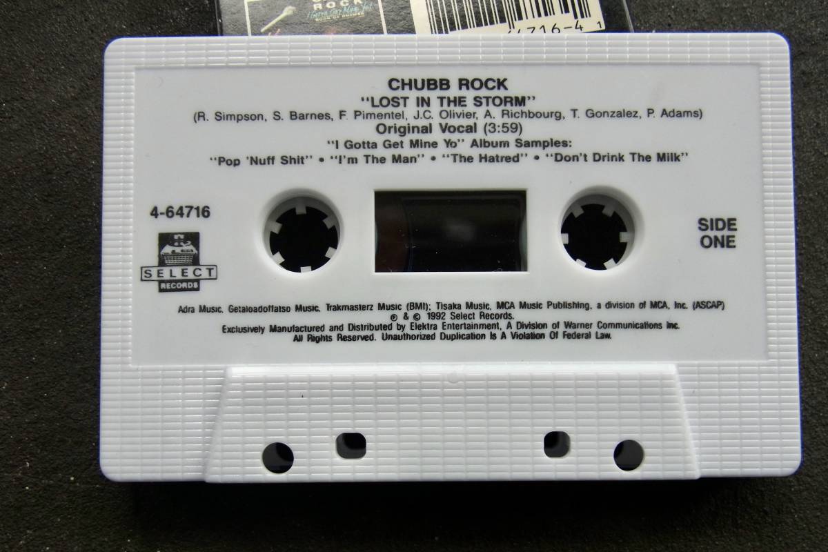 カセットテープ US版 米版 HIP HOP RAP Chubb Rock / Lost In The Storm・ORIGINAL  VOCAL・MARLEY'S HIP HOP REMIX TRAKMASTERZ 4-64716