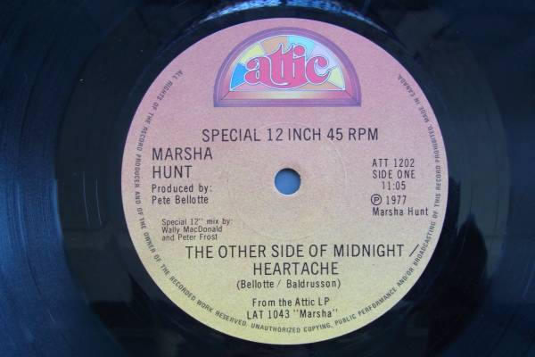 12' カナダ盤 オリジナル Marsha Hunt / The Other Side Of Midnight ・ Heartache_画像1