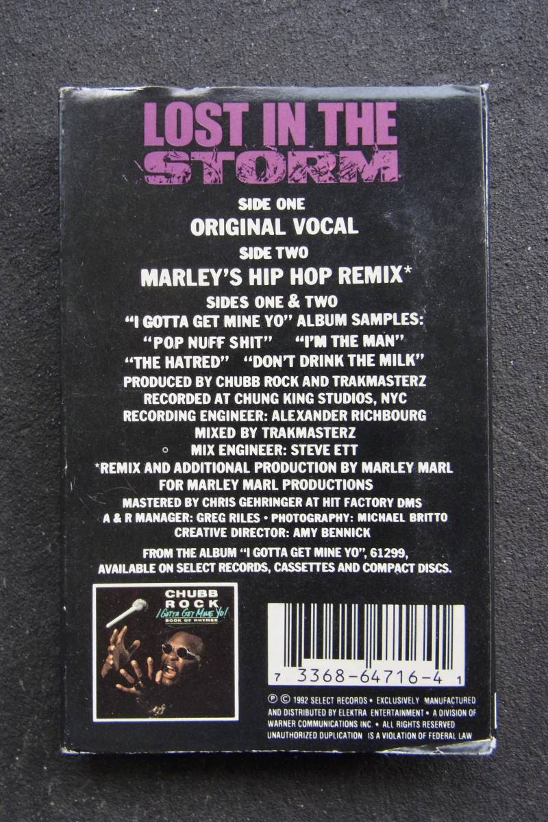 カセットテープ US版 米版 HIP HOP RAP Chubb Rock / Lost In The Storm・ORIGINAL VOCAL・MARLEY'S HIP HOP REMIX TRAKMASTERZ 4-64716_画像3
