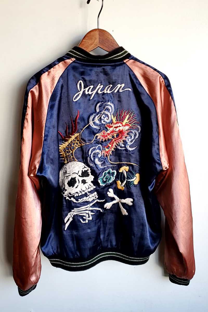 596 TAILOR東洋 スカジャン Size S TT10841 ネイビー 紺 白 596 TAILOR東洋 スカジャン Size S TT10841 ネイビー 紺 白