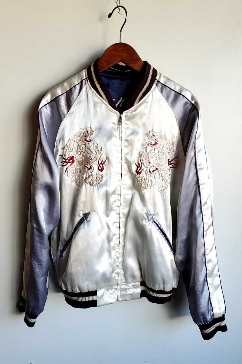 596 TAILOR東洋 スカジャン Size S TT10841 ネイビー 紺 白 596 TAILOR東洋 スカジャン Size S TT10841 ネイビー 紺 白