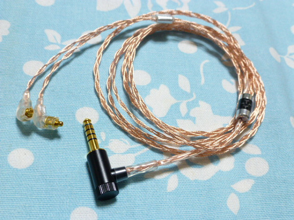 ETYMOTIC RESEARCH ER4SR ER4XR 用 MMCX ケーブル 102SSC 八芯ブレイド編み込み 4.4mm5極 Lプラグ Shure Campfire ER3SE ER3XR