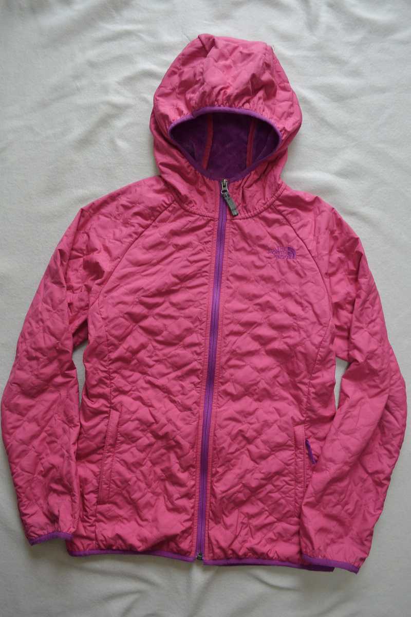 THE NORTH FACE ノースフェイス ナイロンジャケット フリース裏地 GIRL'S XL(18) ガールズ ピンク_画像1