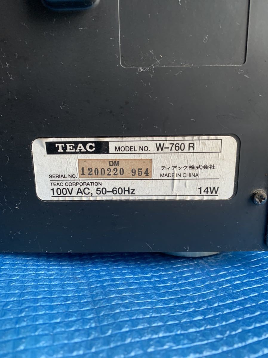 TEAC ティアック　ダブルカセットデッキ　W-760R オートリバースWカセットデッキ 中古 通電確認のみ　ジャンク扱い_画像10