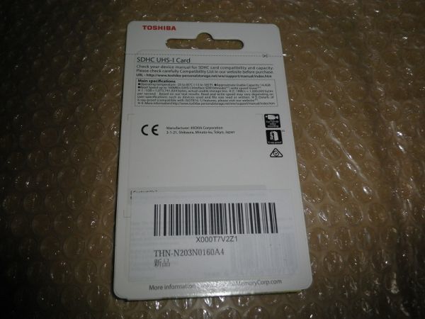 TOSHIBA SDHC CARD 16GB THNN203N0160A4 (TOSHIBA)