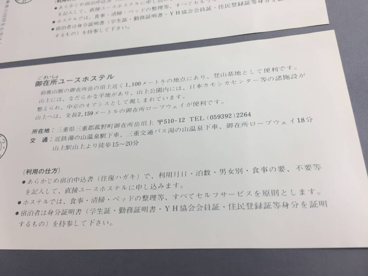 近畿日本鉄道　公営ユースホステル20周年記念乗車券　　昭和54年6月　乗車券2枚　【Ｙ01-1679】_画像6