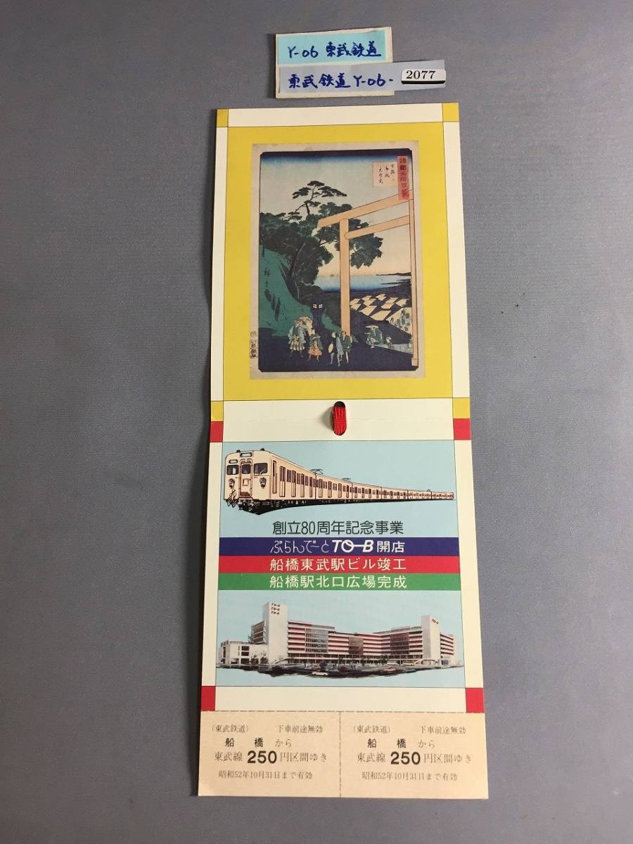 東武鉄道　創立80周年記念乗車券　1977年　【Y-06-2077】_画像1