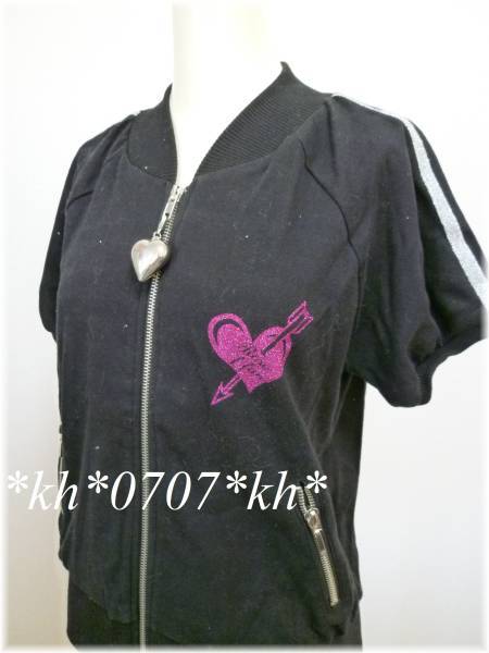  Rose Fan Fan * black Heart charm attaching Zip jacket M black Parker sweat *12