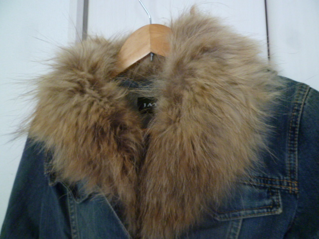 JAYRO/ Gyro 0 raccoon fur attaching Denim jacket / denim jacket G Jean Jun 0JK1027②