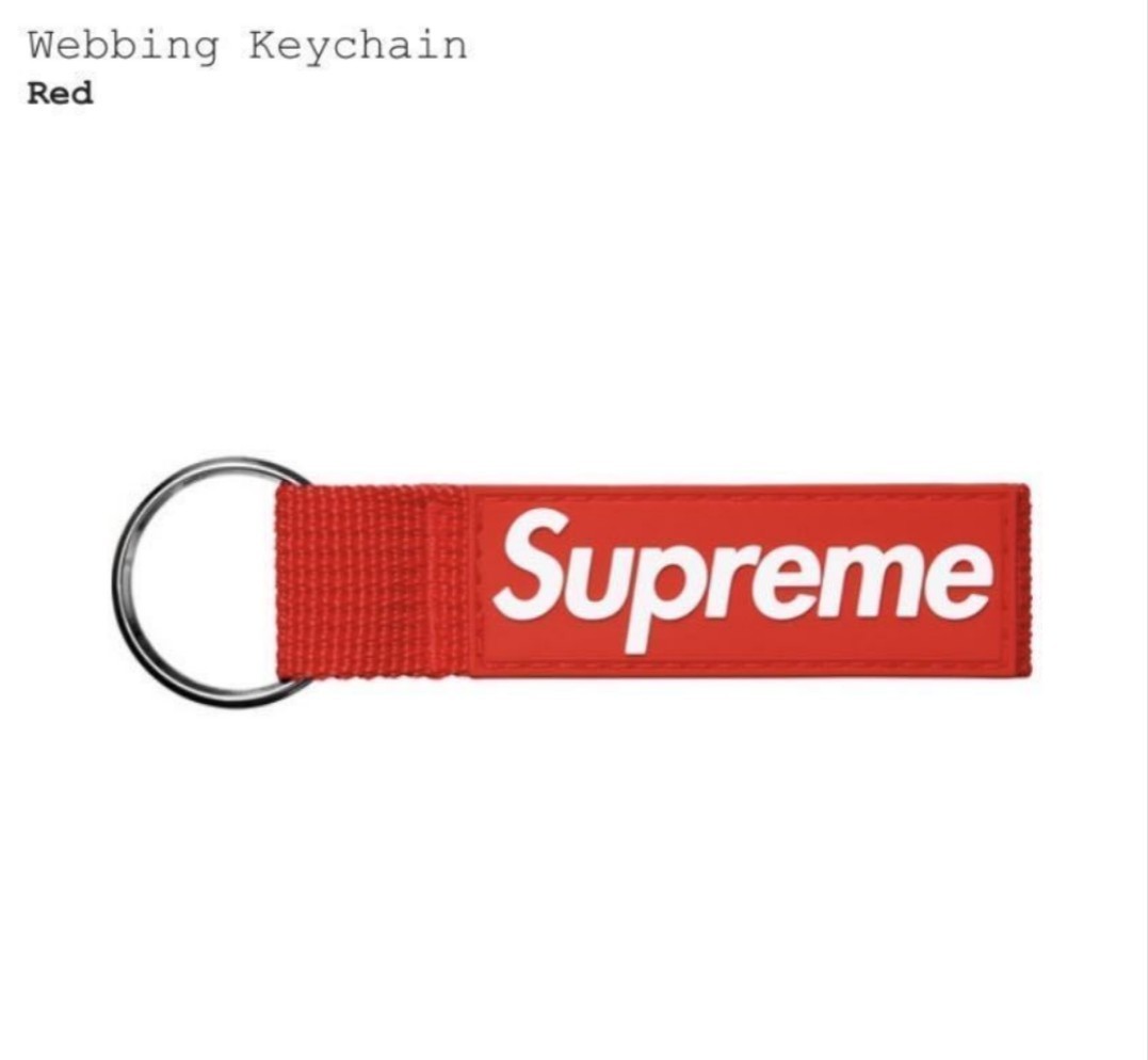 Supreme Webbing Keychain キーホルダー 赤