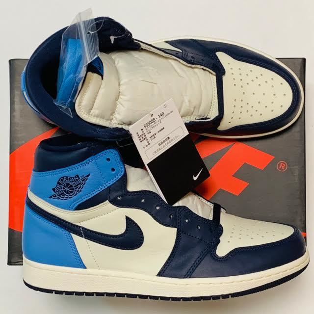 NIKE AIR JORDAN 1 RETRO HIGH OG OBSIDIAN UNIVERSITY BLUE 27.5cm