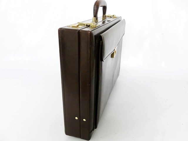 即決 LIBERTY レザーアタッシュケース リバティー メンズ 茶 本革