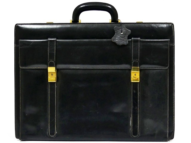  prompt decision * Italy made dunhill* leather attache case Dunhill men's black original leather business bag real leather traveling bag key attaching business trip bag Vintage 