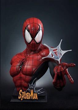 マーベル スパイダーマン　フィギュア　海外QUEENスタジオ数量限定品　ガレージキット塗装済み完成品　1/1胸像　スタチュー　赤黒値下げ可