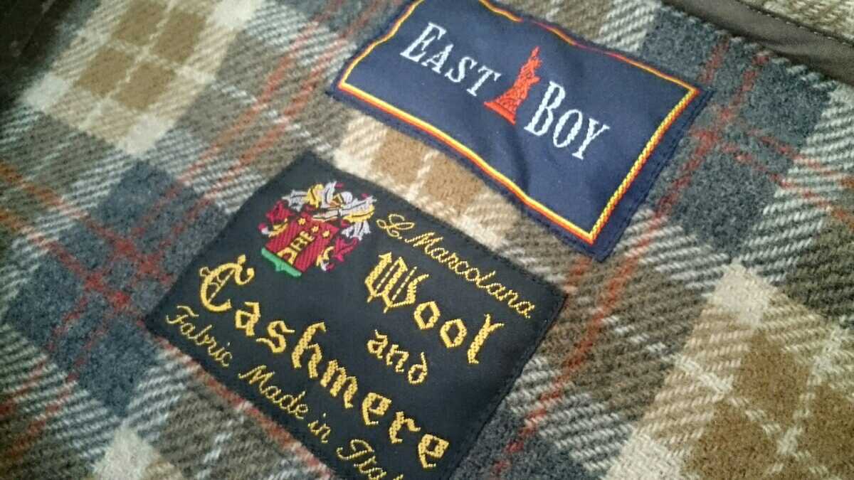 高級9号/M【EAST BOY/イーストボーイ】LADIES/レディース 女性用 防寒 ダッフルコート ダークブラウン系 カシミヤ混 スクール 通学 通勤_画像6