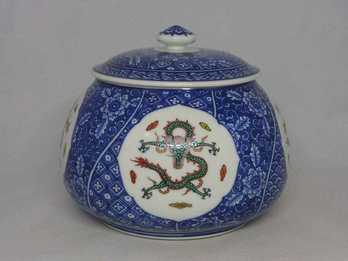 期間限定!◎◎利休kura茶道具◎◎ 水指 / 芳国作 染付赤絵龍紋 水指
